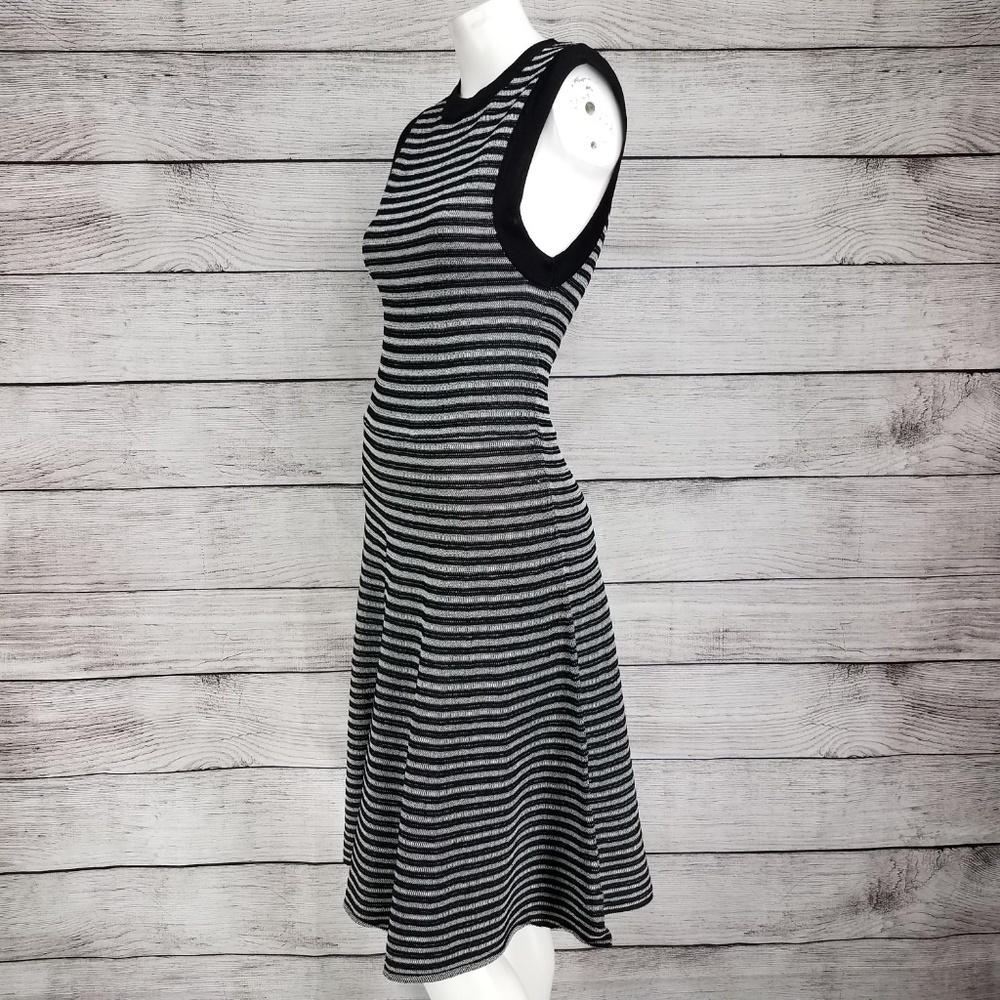 NWT Necessary Objects Knit Dress Fit & Flare Midi Striped Sleeveless M Medium
